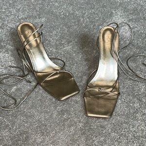 Elegant Metallic Strappy Heels